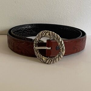 Justin leather Belt with Silver Buckle